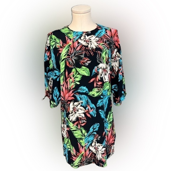 ZARA Woman Tropical Kimono Style Mini Dress - Picture 1 of 12